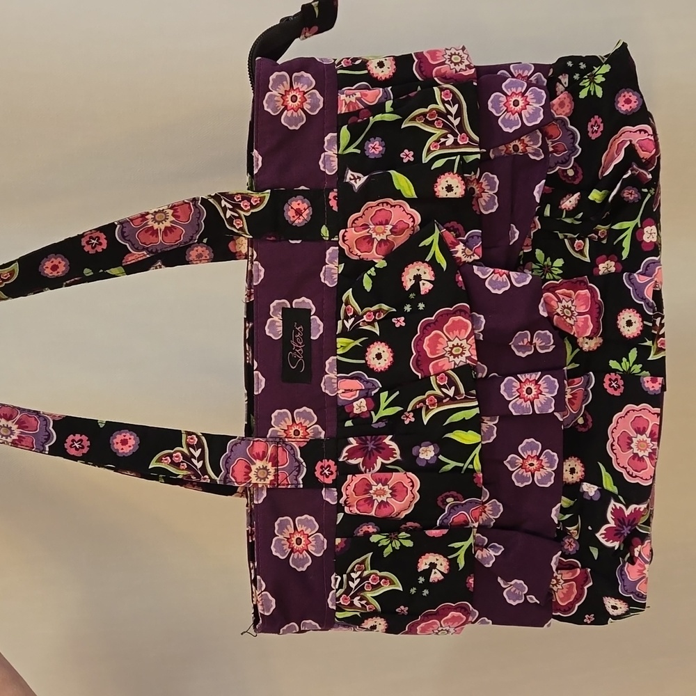 Longaberger Sisters shoulder bag, black and purple